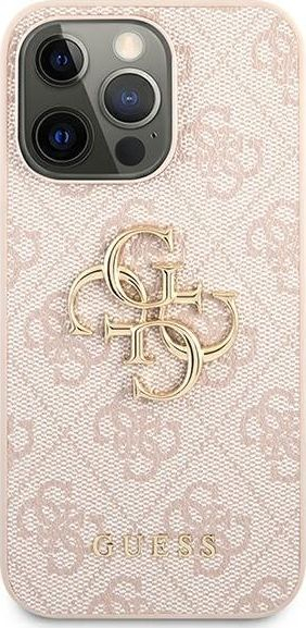 Kapak telefoni GUESS Golden Logo, për iPhone 13 Pro, rozë