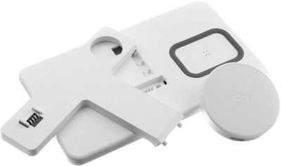 Mbajtëse karikuese FIXED MagPowerstation MagSafe 3në1, 15W + 15W + 5W, i bardhë