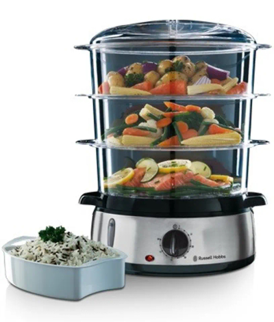 Aparat me avull Russell Hobbs 19270-56, 9 L, 800 W, i argjendtë