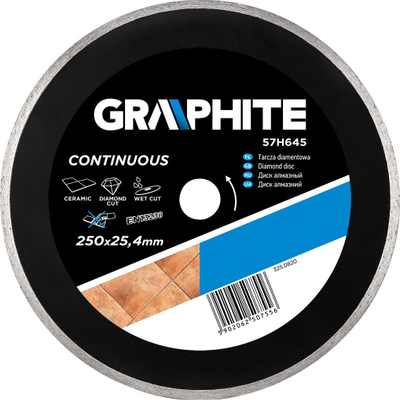 Disk diamanti Graphite 57H645, 250 x 25.4 mm, prerje e vazhdueshme