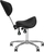 Козметички стол Giovanni Cosmetic Stool 1004, ергономско седло, со тркала, црн