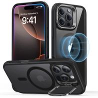 Mbrojtëse me mbajtëse ESR HaloLock Classic Hybrid- Camera Control për iPhone 16 Pro Max, e zezë/transparente
