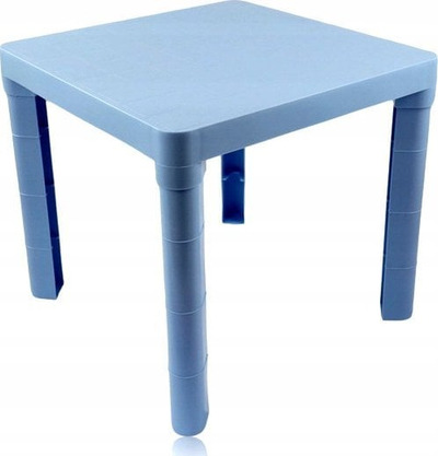 Tavolinë për kalamaj pa markë, 46x46x42 cm, plastike, blu e çelët