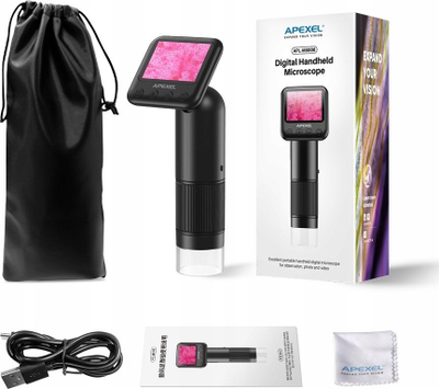 Mikroskop digjital Apexel MS003, zmadhim 20–200x, ekran 2.0\", HD 1080p