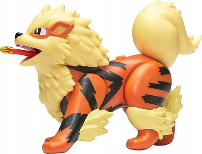 Figurinë Pokémon Jazwares Arcanine Battle Feature, 4.5", me aksion beteje, shumengjyrëshe