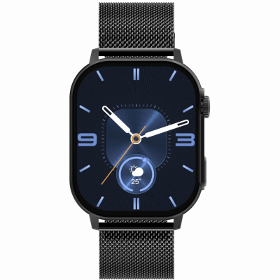 Smartwatch Gravity GT15-3, ekran 2.04", Bluetooth 5.0, i zi me rrip të kuq