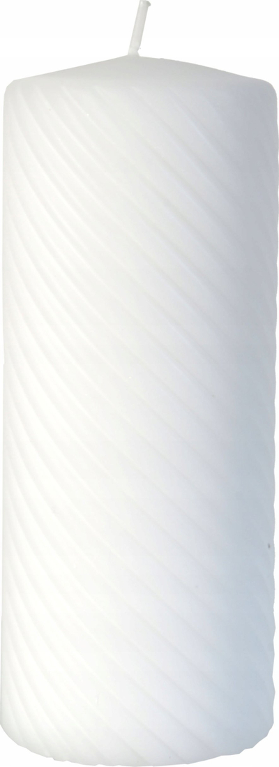 Qiri dekorativ Artman Caroline Matte, 17.5cm, cilindër me spiralë, i bardhë