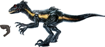 Figurë dinosaur Jurassic World Mattel Track N Attack Indoraptor, me drita dhe zëra, 18 cm, e zezë