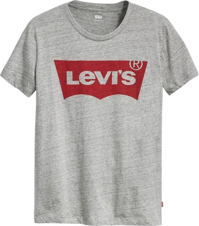 Bluzë Levi's The Perfect Tee, pambuk, për femra, gri