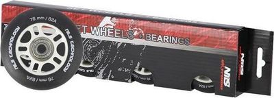 Set rrotash patinash Nils Extreme 76x24 mm, PU 82A, kushineta ABEC 9