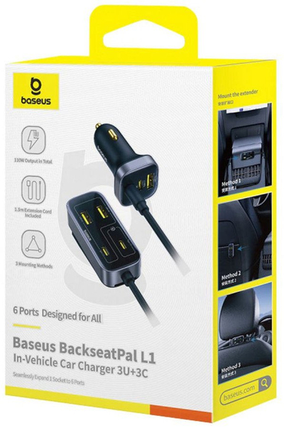 Karikues makine Baseus 110W, 3x USB, 3x USB-C, i zi