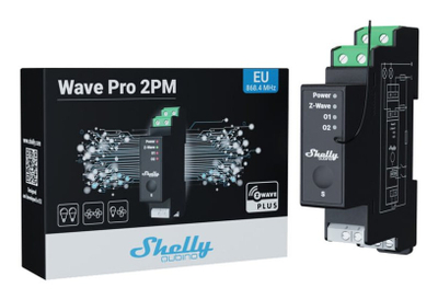 Relè inteligjent Shelly Qubino Pro 2PM, 2 kanale, matje energjie, i zi