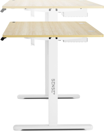 Tavolinë SENSE7 Nojo, 140cm x 70cm, e bardhë/ druri e hapur
