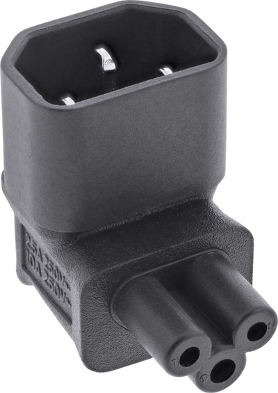 Adapter furnizimi me rrymë InLine IEC 60320 C14 në C5, 3 pin, i zi