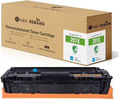 Toneri G&G Reborn kompatibil me HP 201X/CF401X, 2300 faqe, cyan
