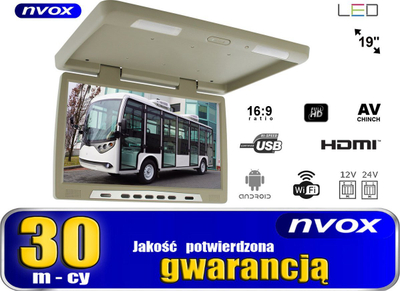 Monitor tavani Nvox me Android, 19", Full HD, bezhë