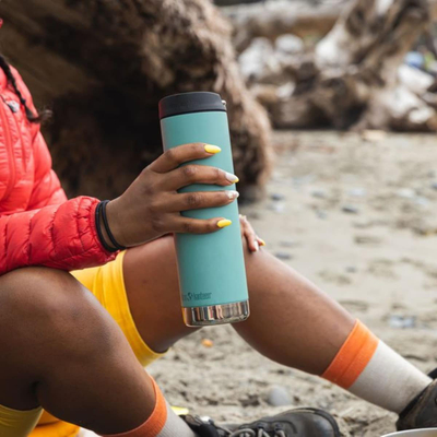 Termos Klean Kanteen TKWide Coffee Tumbler, çelik inox, 20oz, jeshile Beryl