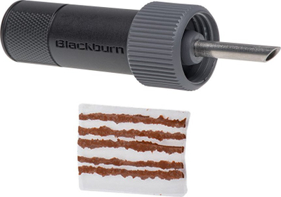 Set për riparu gomash tubeless Blackburn Mini Plugger, për biçikletë, i vogël, i zi