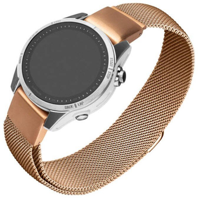 Rrip ore inteligjente FIXED Mesh Strap Garmin QuickFit 20mm, çelik inox, i artë rozë