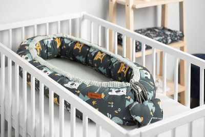 Fole për bebe Sensillo Nest Waffle Forest Glade Mint, 80x45 cm, jeshile mint