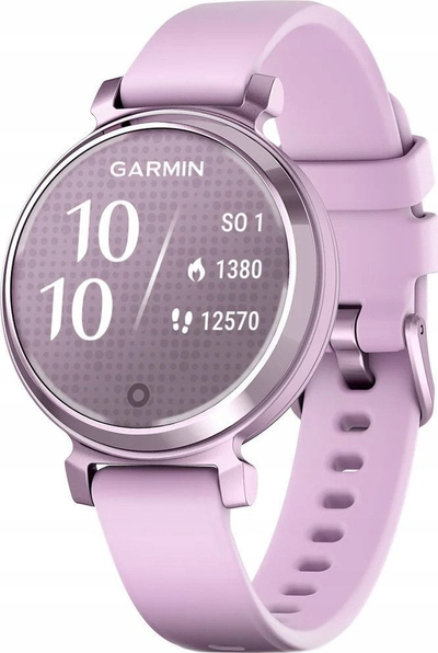 Ora e zgjuar Garmin Lily 2, ekran 1.4", rrip silikoni, vjollcë metalike