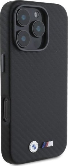 Këllëf telefoni BMW BMHCP16L23PUFWC për iPhone 16 Pro 6.3", metal karboni, i zi