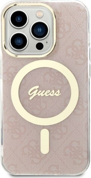 Mbulesë telefoni Guess GUHMP14LH4STP për iPhone 14 Pro, MagSafe, hardcase, rozë