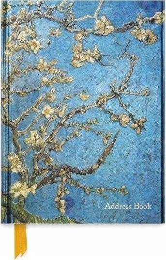 Libër adresash Vincent Van Gogh Almond Blossom, kopertinë e fortë, format A–Z, blu