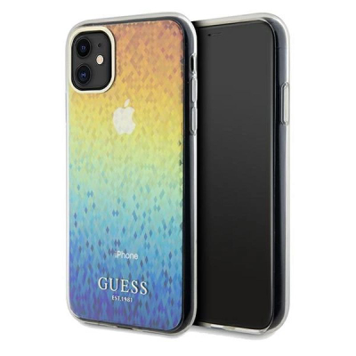 Husë telefoni Guess IML Faceted Mirror Disco Iridescent për iPhone 11 Xr 6.1\", shumëngjyrëshe