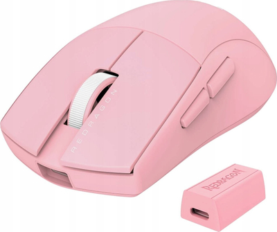 Maus gaming Redragon K1NG M916 PRO, wireless 2.4 GHz Bluetooth, 4K Hz, rozë