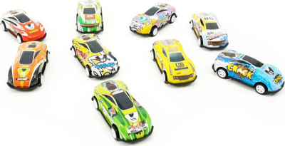 Set lodrash Icom Polska Metal Car Collection 2, 9 makina metalike, tapet rruge 80x70 cm, blu