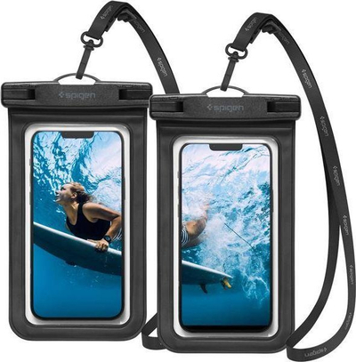 Futë universale ujore Spigen A601, deri 8.2", IPX8, e zezë, set 2 copë