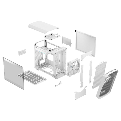 Kasë PC Fractal Design Torrent Nano RGB, e bardhë