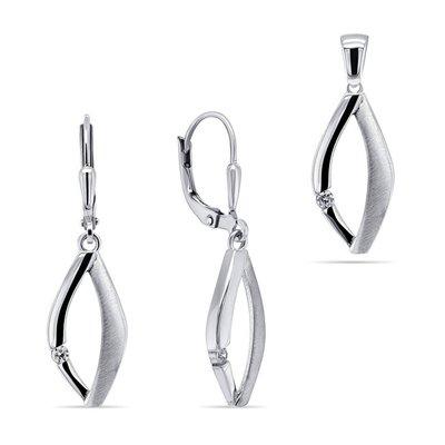 Set me bizhuteri Brilio Silver SET205W, varëse + vathë