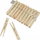 Kapëse rrobash Homea Classic Wooden, dru pishe, 12 copë, ngjyrë natyrale
