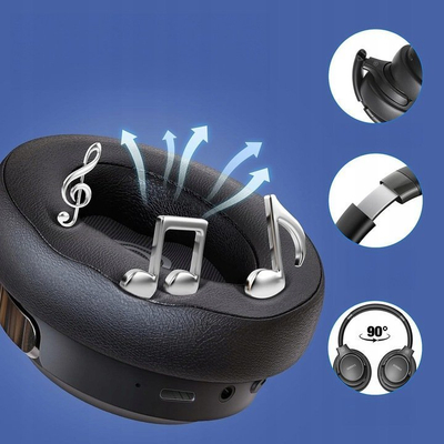 Kufje wireless Feegar Mello, on ear, bateri që zgjat, të zeza