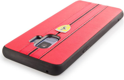 Заштитна футрола Ferrari Urban за Samsung S9, тврда футрола, еко кожа, црвена