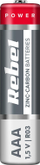 Bateri zink-karbon Rebel R03 AAA, 1.5V, 4 copë në paketim