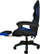 Karrige gaming për zyrë, ergonomike, me këmbestrehë, me jastëk mesi, e zezë me blu