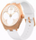 Smartwatch Gravity GT25-4, ekran i mençur, rrip silikoni, rozë ari me të bardhë