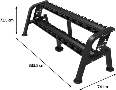 Stojcë për shtanga HMS Premium STR10 Pro, kapacitet 100kg, çelik, gri