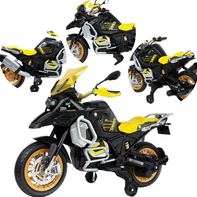 Motor elektrik për kalamoj Injusa BMW R1250, 12V, 6 km/h, i zi me të verdhë