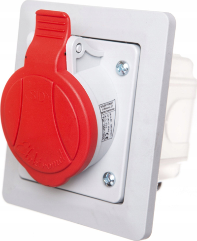 Prizë industriale Elektromet SID, 32A 4P 400V, IP44, e kuqe
