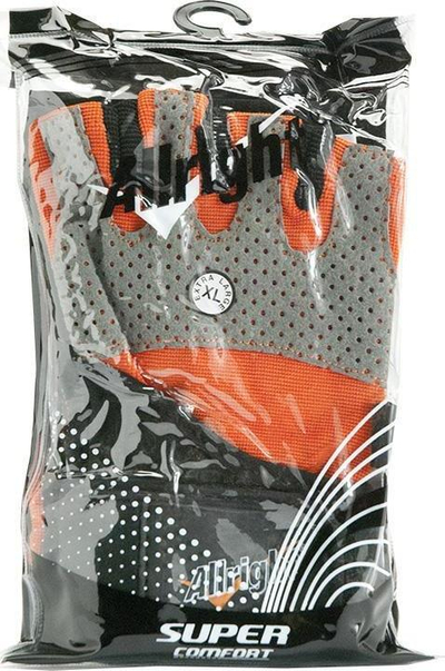 Doreza fitness Allright Bodybuilding Gloves Pro, me mbajtëse te kyçi, madhësia XXL, portokalli me të zezë