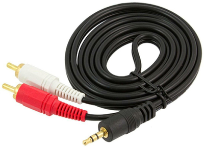 Kabllo audio AK233A, Jack 3.5mm në 2xRCA, 1.3m, e zezë