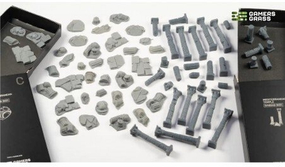 Set bazash për miniatura GamersGrass Basing Box Mediterranean Temple, me temë tempull mesdhetar, elemente të përziera zbukurimi, shumëngjyrësh