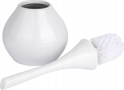 Set furçe tualeti Wenko Flask, qeramike, e bardhë