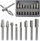 Set frezash rrotulluese për metal HSS, 8 copë, bosht 6 mm, argjend