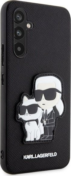 Mbulesë telefoni Karl Lagerfeld Saffiano Karl &amp; Choupette për Samsung Galaxy A34 5G, lëkurë ekologjike, e zezë
