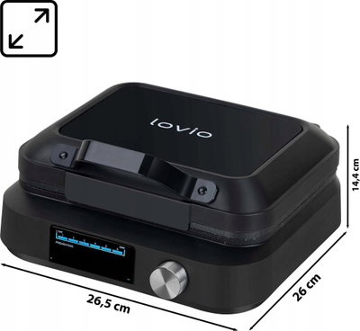 Pjekëse waffle Lovio Home PerfectCrisp LVWF002BK, 2200W, 2 waffle XXL, e zezë
